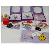 Craft Lot Assorted Fashion Jewelry Group Some Good, Most Missing A Stone or Broken