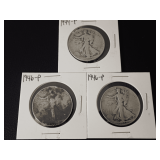 (3) WALKING LIBERTY HALF DOLLARS