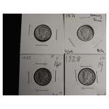 (4) MERCURY DIMES
