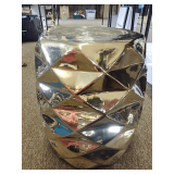 Geometric Gold Toned Metal Accent Table