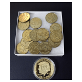 COLLECTIBLE NOVELTY COINS INCLUDING TRUMPS SECOND TERM & LEVEL ONE ARCADE TOKENS FROM GILBERT, AZ