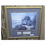 FRAMED AND MATTED THOMAS KINKADE ART PRINT, A NEW DAY DAWNING