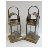 Pair of Brass Framed Lanterns