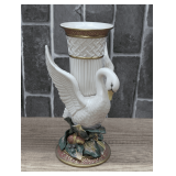 FITZ AND FLOYD PORCELAIN SWAN VASE