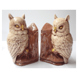 Ceramic Owl Bookends, Pair - See all photos.