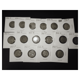 (16) 1944-1945 JEFFERSON WARTIME NICKELS