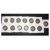 (13) 1942-1943 JEFFERSON WARTIME NICKELS
