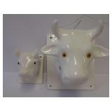 Ceramic Cow Head Wall Mount Pair