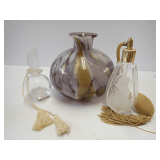 Assorted Glass Perfume Bottles and Vase