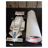 Racing Memorabilia Grouping: Toy Race Car and Signed Racing Poster