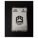 5 GR .999 SILVER BY PAN SILVER CO.