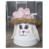 FOLK ART PUPPY DOG FIGURE MADE FROM TERRACOTTA FLOWER POT