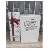 PORCELAIN WINTER DOLL AND ANNETTE FUNICELLO COLLECTIBLE BEAR COMPANY, BOTH IN ORIGINAL BOXES