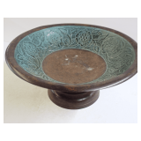 Decorative Metal Bowl with Floral Motif