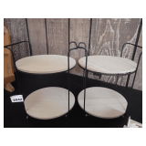 Pair of Two-Tiered Rolling Display Stands