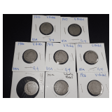 (8) "V" NICKELS