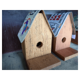 Handmade Birdhouses with License Plate Roofs