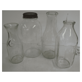 Assorted Glass Milk Bottles