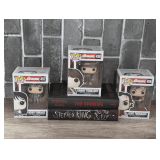 STEPHEN KING GROUP INCLUDING THE SHINING POP FIGURINES AND HARDBACK BOOKS INCLUDING THE SHINING AND DR. SLEEP