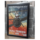 FRAMED POSTER, BULL TERRIER CAN FLY - BULL TERRIER AIR