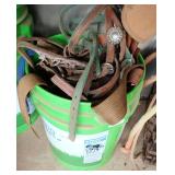 Assorted Horse Tack in 5ga Bucket