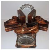 Vintage Bookend & Ashtrays