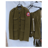 WWI DOUGHBOY RE-ENACTOR'S OFFICER'S UNIFORM - REPRODUCTION - TUNIC AND 2 PANTS (EXCELLENT QUALITY)