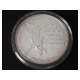1996 OFFICIAL DISNEYANA CONVENTION 1 TROY OZ .999 SILVER COMMEMORATIVE PROOF MEDALLION BY LIBERTY MINT