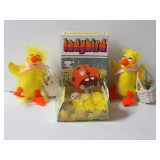 Annalee Easter Chicks, Chenille Easter Chicks & Ladybird Mechanical Toy
