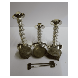 Vintage Trinket Boxes & Candlestick Holders