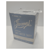 James Salt Water Taffy Barrel Bank in Box