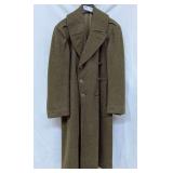 WWII DAVID ROSENTHAL AMERICAN MILITARY TRENCH COAT WITH TAG MARKED DAVID ROSENTHAL OVERCOATS,WITH DATES , SIZE, STOCK NO. FROM PHILADELPHIA QUARTER MASTER DEPOT