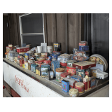 ALL TINS PREVIOUSLY ON TOP OF COCA-COLA COOLER