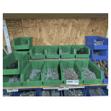 ALL PLASTIC PARTS BINS AND HARDWARE ON SHELF MARKED 2049