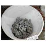 5 GALLON BUCKET PARTIALLY FULL OF CABLE CLAMPS