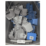 TUB FILLED WITH PLASTIC MULTI-SWITCH BOXES