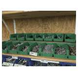 ALL GREEN PARTS BINS AND HARDWARE INSIDE ON SHELF MARKED 2082