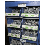 SIX PULL OUT PARTS BIN DRAWERS AND HARDWARE INSIDE