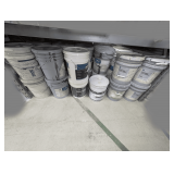 ALL 5 GALLON BUCKETS OF PAINT, WATERBORNE ACRYLIC DRY FALL, AND MORE IN FLOOR AREA MARKED 2216