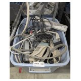 TUB FILLED WITH SURGE PROTECTOR POWER BLOCKS, 240 VOLT WIRING, REGULAR HOUSE WIRING, AND MORE