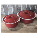 PAIR OF LARGE CORELLE CASSEROLE DISHES