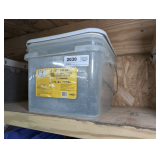 PARTIALLY FILLED 25 LB TUB OF GRIP RITE 3-IN COARSE THREAD DRYWALL SCREWS