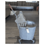 OLD GALVANIZED MOP BUCKET ON CASTERS