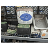 CONTENTS OF SHELF MARKED 2156 INCLUDING STAINLESS SINK, INSTANT HOT WATER HEATERS, PAINTERS PLASTIC, AND MORE