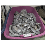 TUB FILLED WITH GALVANIZED CHAIN LINK FENCE HARDWARE