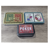PLAYING CARDS, THREE PIECES