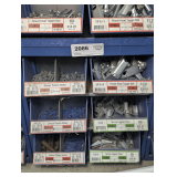 SIX PULL OUT PARTS BIN DRAWERS AND HARDWARE INSIDE