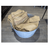 GALVANIZED WASH TUB AND CROAKER SACKS