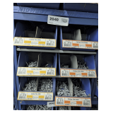 SIX PULL OUT PARTS BIN DRAWERS AND HARDWARE INSIDE