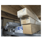 ALL ITEMS IN UPPER SHELF AREA MARKED 2207 INCLUDED PROGRESS LIGHTING FIXTURES, BROAN NUTONE ROOF DUCTING KIT, DRYER VENTS, RV SKYLIGHT, AND MORE